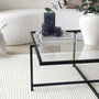 Hanah Home Sun S409 Mesa de Centro de Cristal Templado Negro